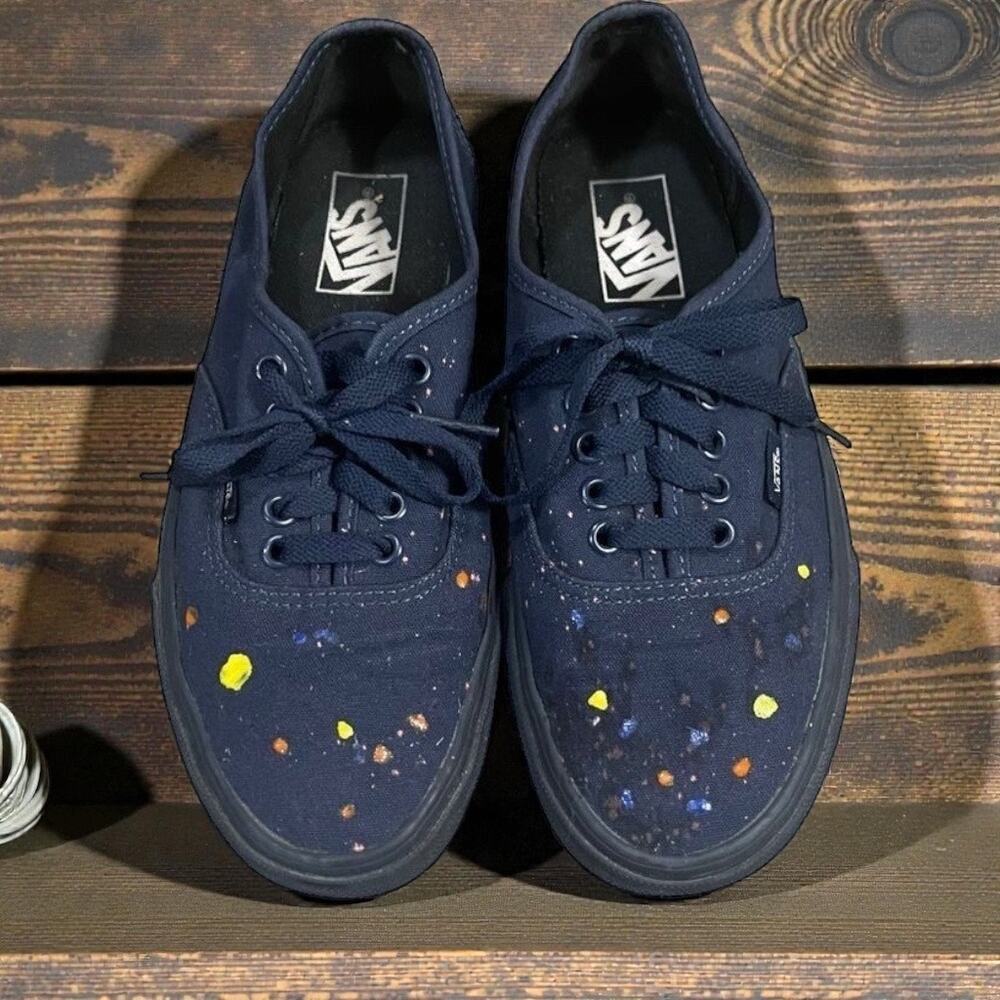 VANS Era Gold Mono Blue Canvas Sneakers Unisex Lace Up Men 7 Women 8.5